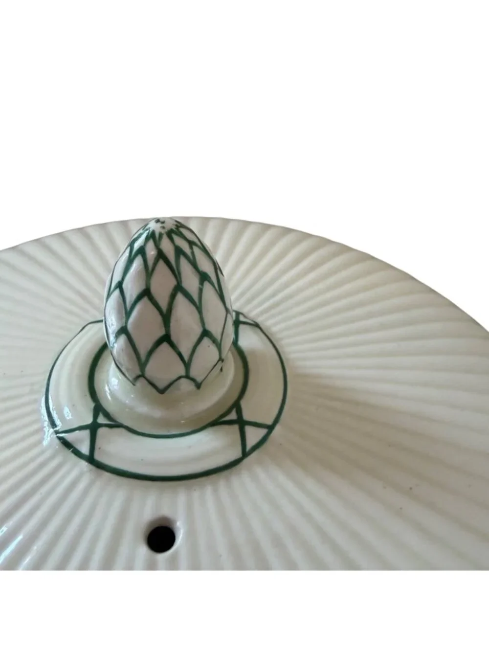 Vintage Wedgwood EDME Covered Tureen Green Trim Rams Head Handles England